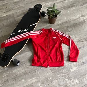 Red Adidas track jacket boys medium